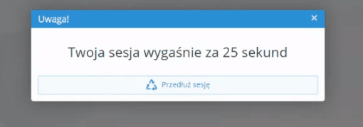 działanie okna wygaśnięcia sesji